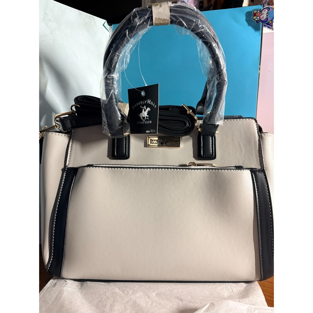 NWT Beverly Hills Polo Club Handbag, Black/Grey